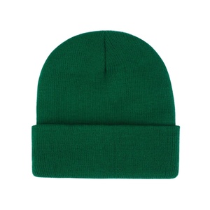 Nouveauté, bonnet d'hiver unisexe en acrylique sur mesure, bonnets à revers en tricot respirant avec logo OEM orange, design personnalisé - Product Image 1