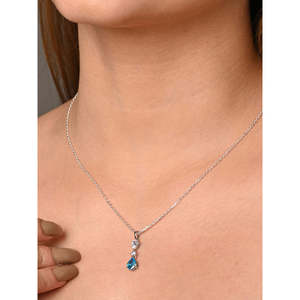 Collier pendentif solitaire CLARA en argent sterling 925, forme goutte d'eau, rhodié, chaîne en or 14 carats, tendance, or rose, zircon - Product Image 6