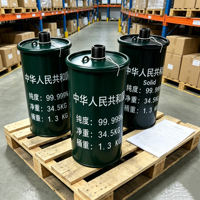 Cylindre en acier de qualité industrielle 34,5 kg pour une protection ultime et fût en fer à haute étanchéité pour les travaux miniers