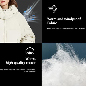 Vestes d'hiver unisexes personnalisées avec logo imprimé coupe-vent et capuche réglable pour hommes et femmes vêtements de plein air - Product Image 4