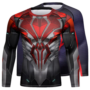 Wholesale All-Over UV Protection Anti-UV Compression Gym Fitness Wear Custom Printed MMA Jiu Jitsu BJJ Rashguard Vest T Shirt - Product Image 1