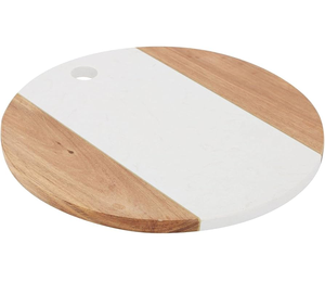 Tabla de cortar de madera de acacia y mármol, mango redondo de madera, bloques de cortar, accesorios de cocina, el mejor precio - Product Image 3