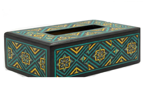 กล่องใส่กระดาษทิชชูไม้ กล่องใส่กระดาษเช็ดหน้า ฝาปิดแบบวาดด้วยมือ กล่องใส่กระดาษเช็ดปากตกแต่ง สำหรับบ้าน ห้องนั่งเล่น สำนักงาน - Product Image 3