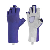 Gants de pêche personnalisés en polyester, protection UV 50+, demi-doigts, légers, respirants, imperméables, compatibles avec les écrans tactiles