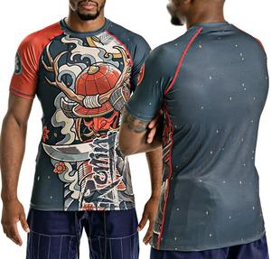 Custom Printed Short Sleeve Mma Sportswear Rash Guard en venta al por mayor - Product Image 2