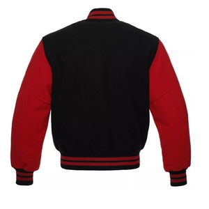 Veste de baseball vintage pour homme, manches en cuir, style varsity, saison d'hiver, polaire en laine, col montant, couleurs personnalisées - Product Image 2