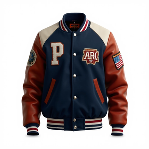 Chaqueta Bomber de Cuero con Mangas de Camuflaje Recubiertas, Diseño Personalizado, Unisex, Primavera, Motociclista, Venta al Por Mayor, Alta Calidad, Fabricante OEM - Product Image 2