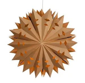 Handmade Paper Star Hollow Out Paper Snowflake Decoration Hanging Craft Paper Origami Rosette Background Decoration