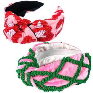 Diadema de Mardi Gras con Cuentas de Semillas Bordadas a Mano, Accesorio para el Cabello con Nudos de Moda - Product Image 1