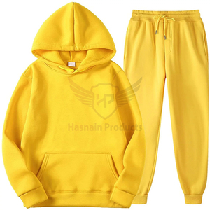 Vente en gros Logo personnalisé Ensemble de sport décontracté pour femmes respirant grande taille hiver Streetwear couleur unie sweats à capuche survêtement - Product Image 1