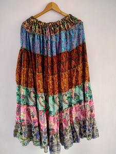 ชุดกระโปรงยาวสไตล์โบฮีเมียนสำหรับผู้หญิงกระโปรงชายหาดผ้าไหมแม็กซิทชุดกระโปรงหลายชั้นสไตล์อินเดียสำหรับผู้หญิงกระโปรงโบฮีเมียน - Product Image 6