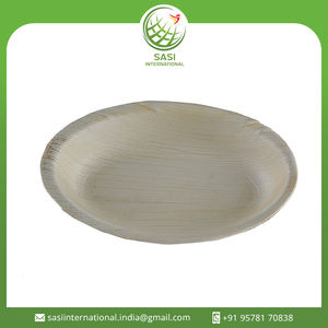 Exportateur indien d'assiettes biodégradables écologiques Assiettes jetables de forme ronde en feuille de palmier pour le dîner - Product Image 2