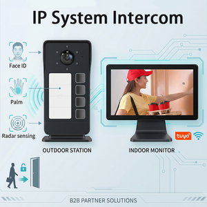 Système d'interphone vidéo Hiwink 2K en alliage d'aluminium, téléphone de porte IP PoE, reconnaissance faciale et palmaire, contrôle d'accès avec vision nocturne par radar - Product Image 1
