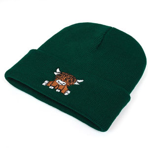 Nuevos Gorros de Punto de Cachemira de Lujo con Etiqueta de Gamuza, Logotipo Personalizado, Gorros de Invierno Cálidos de Punto Jacquard - Product Image 3