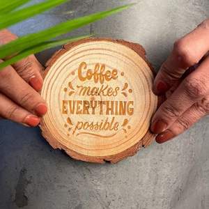 Posavasos Decorativo de Madera con Diseño Artístico, Alta Calidad, Estilo Bohemio, Hecho a Mano, Ecológico, para Mesa de Centro - Product Image 2