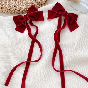 Fiocchi per Capelli in Velluto alla Moda, Fermagli Rossi con Nastro, Grandi Clip a Coccodrillo, Accessori per Capelli per Donne, Ragazze e Bambini - Product Image 1
