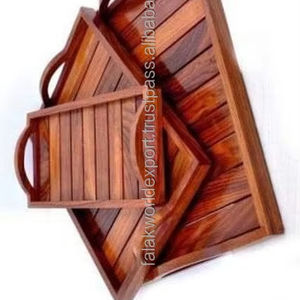 Bandeja de madera antigua Bandeja de servicio de comida de madera de acacia natural Uso para el hogar Hotel y restaurante por Falak World Export - Product Image 2