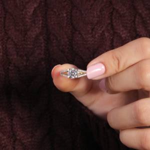 Bague de mariage minimaliste moderne personnalisable en or 18 carats géométrique 925 argent sterling S925 bague de fiançailles d'anniversaire à la mode - Product Image 3