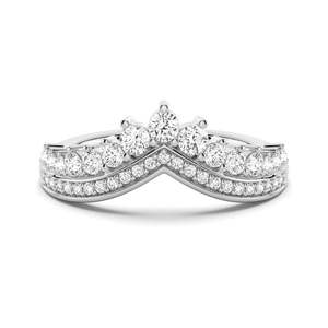 Bague de mariage en argent sterling avec diamant moissanite taille ronde - Product Image 5