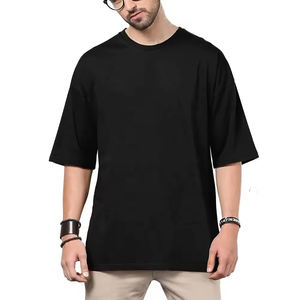 T-Shirt surdimensionné 100% coton de haute qualité pour hommes de grande taille personnalisé poids lourd goutte épaule respirant 100% épais personnalisable - Product Image 6