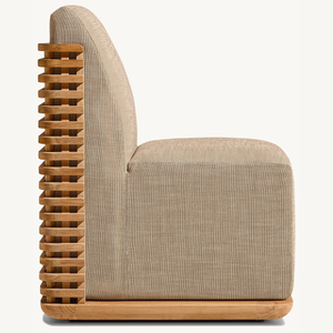 Armless <b>chair</b> furniture made of environmentally friendly teak <b>wood</b> with soft and fluffy cushions for outdoor use - Product Image 3