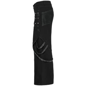 Pantalon large à panneaux en maille gothique punk grunge pour homme, noir 2026 - Product Image 3