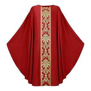 Traje de casulla litúrgica con estola a juego, vestido totalmente bordado para celebraciones de Misa - Product Image 3