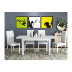 ชุดโต๊ะอาหาร ฟลอเรนซ์ 70x110/150 สีขาว ไม้แอช - Product Image 1