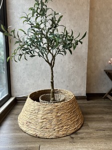 Vente en gros de panier en jacinthe d'eau naturelle pour pot de plante, panier pliable fait à la main du Vietnam - Product Image 5