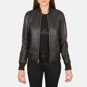 Vestes de moto motard pour femmes de qualité supérieure Logo personnalisé vêtements d'extérieur en cuir véritable élégants pour les manteaux de mode d'hiver et d'automne - Product Image 1