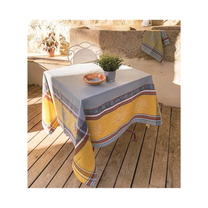 Classic Printed 220 GSM GOTS Certified Anti-Shrink Wedding Linen Cotton Linen <b>Tablecloth</b> <b>Square</b> Plant Pattern Washable Home Dec - Product Image 3