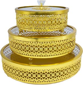 Soporte de Metal para servir pasteles, Juego de 3 soportes de Metal para servir tartas chapados en oro de alta calidad - Product Image 6
