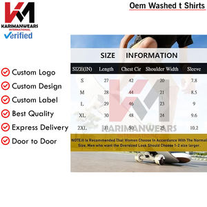 T-shirts surdimensionnés pour hommes T-shirts graphiques vintage délavés à la pierre Chemises en coton épais T-shirts décontractés à coupe ample - Product Image 5