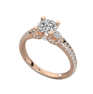 แหวนหมั้นเพชรสามชิ้นแบบคลาสสิกแหวนทอง14K สำหรับผู้หญิงที่ปลูกในห้องปฏิบัติการออกแบบได้ตามที่ต้องการ - Product Image 1