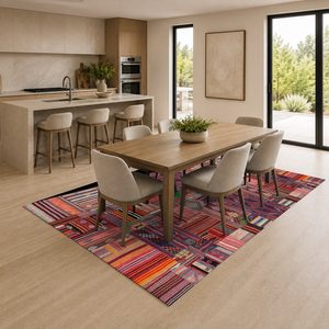 Tapis RUGS DEPOT LXDP-0297, vente en gros, rouge bordeaux, vintage, oriental, imprimé numériquement, lavable en machine, chenille, tapis de salon, antidérapant - Product Image 4