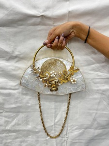 กระเป๋าคลัทช์สุดหรู, กระเป๋าคลัทช์แวววาวกระเป๋าถือประดับพลอยเทียมใหม่กระเป๋าโลหะประดับเพชรเหมาะเป็นของขวัญสำหรับงานเลี้ยง - Product Image 5