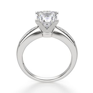 Princess Cut Channel Set Moissanite Anillo de compromiso - Product Image 2
