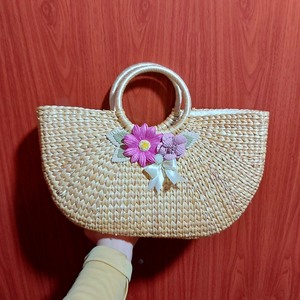 Premium Vietnam handmade water hyacinth handbag durable seagrass tote <b>bag</b> eco friendly women <b>straw</b> beach <b>bag</b> stylish design - Product Image 6