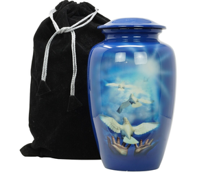 MULTI CRAFT Luxury Metal Adult Pet Urn Logotipo personalizable Mejor calidad Bird Hammer Pattern Ataúd Cenizas Ecológico Tamaño personalizado - Product Image 6