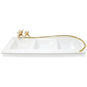 ชามตกแต่งทรงรี อลูมิเนียมคุณภาพสูง ดีไซน์หรูหรา ทันสมัย สีทองโบราณ สำหรับวางตกแต่งบ้าน - Product Image 3