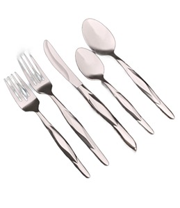 Ensemble de couverts en acier inoxydable à 4 poignées de concepteur différentes plaquées couleur argent Ensemble de 4 fourchette cuillère couteau lavable au lave-vaisselle Ensemble de couverts - Product Image 6