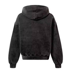 Pull à capuche pour hommes 100% coton à manches longues doublé polaire Logo personnalisé coupe confortable Style Streetwear OEM ODM - Product Image 2