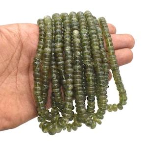 Cuentas de piedras preciosas de vasonita natural, cuentas sueltas de tamaño 6-10mm, cuentas de piedras preciosas para la fabricación de joyas, cuentas de vasonita verde - Product Image 3