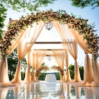 Voilage de plafond de tente de mariage couleur champagne, rideau léger pour toit de tente, tissu réutilisable pour la décoration de tentes de mariage en extérieur