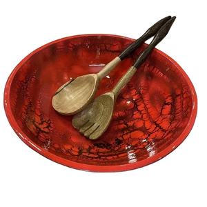 Acacia Bowl with Salad & Server Set & Resin <b>Wooden</b> Bowls Dinnerware Pasta Bowls Wood Handicraft 100 Sets Camping Multiple - Product Image 1