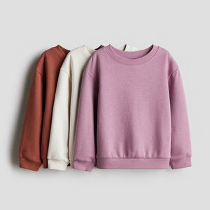 Sweat-shirt imprimé pour enfants en tissu éponge léger toutes saisons vêtements de sport fournisseur OEM sweats en coton de couleur unie - Product Image 2