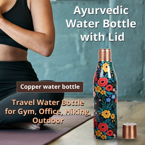 High Quality Large Pure Copper <b>Water</b> <b>Bottle</b> 2 Cup <b>Glass</b> Premium Packaging Yoga/Gym Use Lid Included Direct Access Custom Logo - Product Image 3