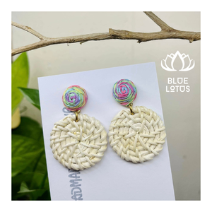 ¡VENTA CALIENTE: PENDIENTES DE RATÁN MODERNOS-ECOLÓGICO, LIGERO Y DE MODA 2025! -LOTO AZUL VIETNAM - Product Image 1