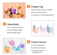 Flacon compte-gouttes en verre de 50 ml pour huile essentielle, sérum facial, avec dégradé personnalisé, design de niche, conception premium