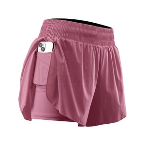 Shorts de sport athlétiques pour hommes et femmes, shorts de course à séchage rapide avec poches latérales, taille élastique, entraînement, fitness, vêtements de sport - Product Image 1